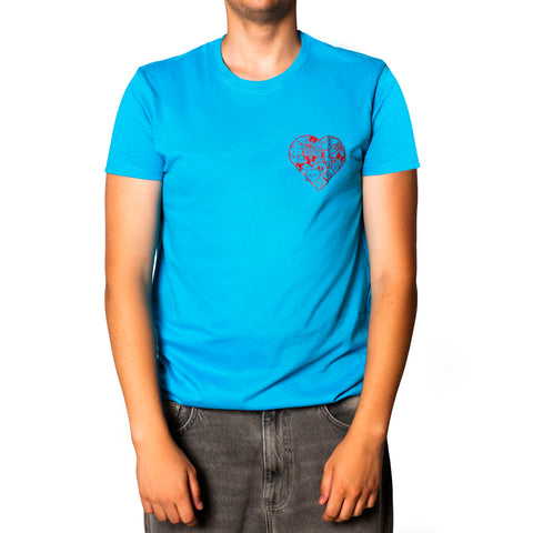 Maglia Azzurra con Logo Rosso Mid